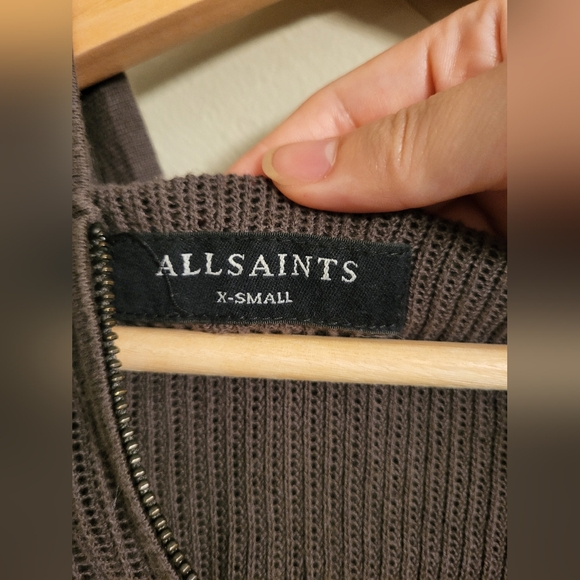 ALL SAINTS | XS KHAKI ZIP UP - Picture 3 of 4